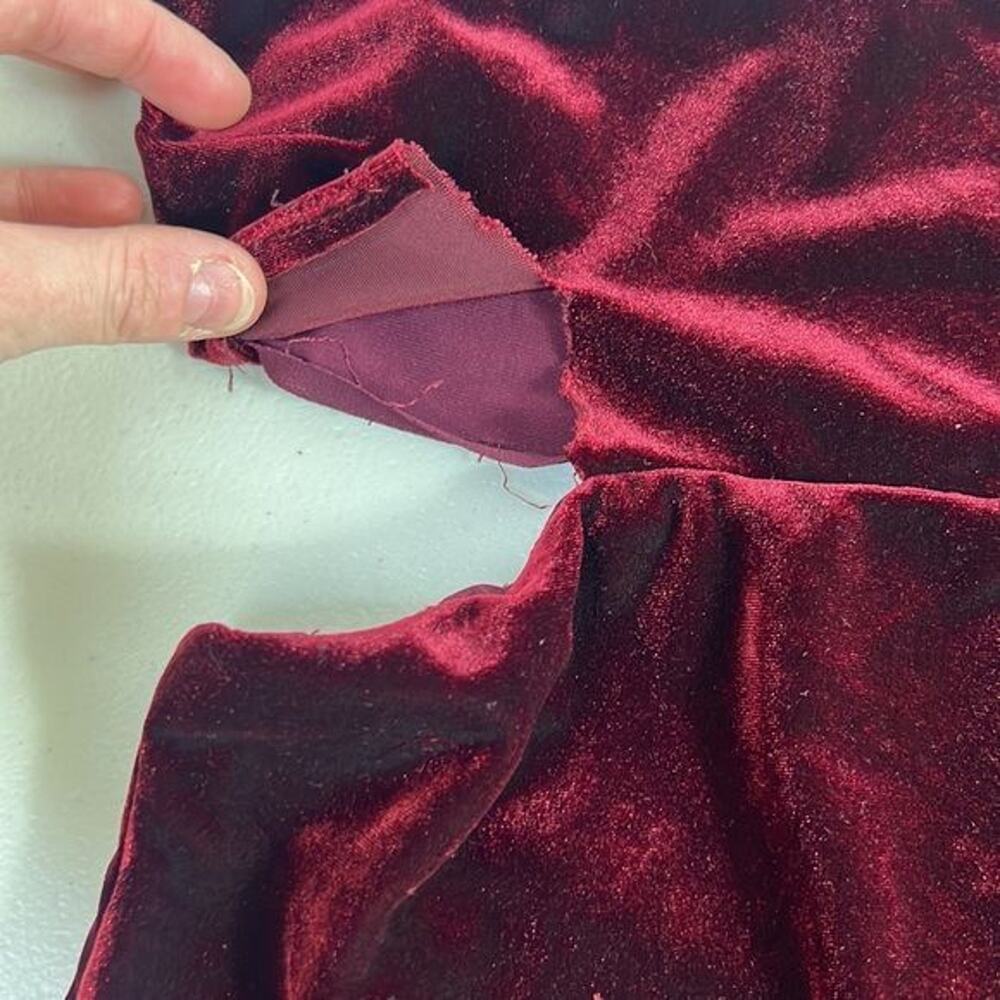 RTR NookieDejavu Velvet Midi Dress Sz Small Cutout Burgundy midi sexy fitted - Picture 5 of 10